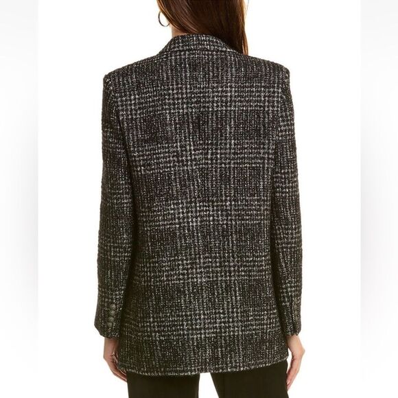 $595 The Kooples Black and white tweed blazer NWT - Picture 3 of 12
